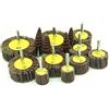 FEIHU 14 Pz Dischi Lamellari. Grana 80 Flap Wheel 7 Dimensioni Diverse per Lucidatura con Stelo in Metallo, Ruota Lamellare di Carta Vetrata per Trapano, Smerigliatrice, Utensile Rotante