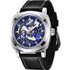 BY BENYAR BENYAR - Orologio Da Polso Meccanico Automatico Da Uomo | Cinturino In Pelle | Quadrante Scheletro Da 45 mm | Resistente All'cqua E Ai Graffi | Regalo elegante per uomo