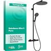 hansgrohe Raindance Alive S Puro - Colonna doccia con miscelatore termostatico, Sistema doccia con rubinetto, doccetta (3 getti incl. PowderRain), tubo, asta e soffione doccia, nero opaco, 24592670