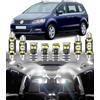 BMT xms 19pz Kit di Luci LED per Interni per Volkswagen VW Sharan SEAT Alhambra 7M 1995-2010, Lampadine LED per Interni Auto e Camion 6000K Bianco Luminoso