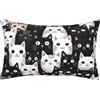 Mexpekil Cozy Luxury federe in peluche con cerniera, gatti con occhi grandi, ultra morbido, federe in velluto per camera da letto e decorazione della casa, 35,6 x 50,8 cm