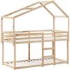 vidaXL Letto a Castello con Tetto 80x200 cm in Legno Massello di Pino