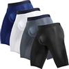Ouruikia Mutande Uomo Ice Silk Boxer Shorts Asciugatura Rapida Gamba Lunga Invisibili Leggero Sottile Uomo BoxerBriefs, Pacco da 4, Nero/Blu Marino/Grigio/Bianco, L