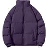 Generic Piumino da uomo e giacca in cotone tinta unita con collo in piedi ampio e versatile cappotto con cappuccio per gli uomini, Viola, M