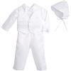 Lito Angels - Abbigliamento da Battesimo Battesimo per Neonato con Berretto Cofanetto, Bianco,Manica Corta/Manica Lunga, B-bianco (maniche lunghe), 0-3 Mesi