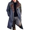 LP-FACON Ryan Gosling Runner 2049 Ufficiale k Collo In Pelliccia Nera Lungo Cotone Trench Coat Uomo, Nero , 3XL