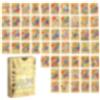 LQIOACU 55 Pezzi Gold Carte Collezione per Pokemon,Set di Carte Collezionabili, diverse carte oro rare,Regalo di compleanno per fan appassionati di anime, A
