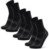 DANISH ENDURANCE Calzini Sportivi Quarter, Calze da Corsa, Running, Traspiranti, per Uomo e Donna, 3 o 5 Paia, Nero/Grigio, 39-42