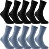 sockenkauf24 10 Paia di Calze Uomo Donna Calzini Lunghi Business Comode Cotone Traspiranti (Nero Blu 39-42)