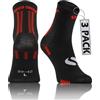 sesto senso 3 Paia Calzini Running Corti Calzini Sportivi Colorati Uomo Donna SKB_01 39-42 nero + rosso