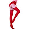 HTRUIYATY Calze da Donna per Reggicalze in Pizzo Collant con Bretelle Sexy Lucide e Setose 8 DEN Rosa