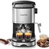 VINATO Macchina Espresso 15 Bar | Montalatte Professionale Integrato | Compatta 17 cm per Cucine Piccole | Doppia Tazza & Riscaldamento Rapido | Cappuccino, Latte, Macchiato - Include 2 Filtri