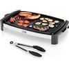 LEBENLANG Barbecue elettrico da balcone 2000W - Incl. pinze per grigliare I 45x30cm I Griglia elettrica barbecue da interno & da esterno I Bistecchiera grande Piastra grill BBQ Griglie elettriche XXL