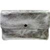 Jeamis Borsa a tracolla in pelle lucida morbida pelle borsa crossbody pochette made in Italy, argento