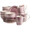 MÄSER Bel Tempo II 931950 - Servizio da colazione per 6 persone, in ceramica dipinta a mano, 18 pezzi, colore: Viola