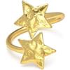 VLNET Vestopazzo anello fascia in ottone riciclato. Modello fantasia, intreccio, wave, cuori,stelle. Tg unica, misura regolabile. Lavorazione artigianale (Stelle)