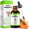 SSS SALLYSS Probiotico per gatti, probiotici 3 in 1 per gatti domestici per alleviare la diarrea, supportare la salute intestinale, il prurito della pelle e l'immunità, integratore digestivo - 60 ml
