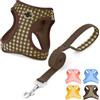 OFFCUP Pettorina per Cani Gatti con Guinzaglio Set Traspirante Imbracatura | per Cani Piccoli Pettorina Step-in Regolabile Riflettente Morbida Imbottito Anti-Strappo, Marrone, S, Air Mesh