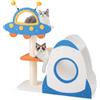 COSTWAY Tiragraffi per Gatti a Tema Spaziale, Albero per Gatti con Piattaforma a UFO e Pali in Sisal, Torre per Animali Domestici Interno (80 x 33 x 87cm)
