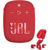 JBL Wind 3S Red altoparlante Bluetooth portatile, 5 W RMS, driver 1,75, IP67 impermeabile e antipolvere, Bluetooth 5.0, USB-C, batteria 5 h, supporto bici/monopattino, microfono
