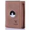 MATADOR Portafoglio da uomo in pelle con scomparto AirTag, Marrone brillante, Minimallist Wallet, Moderno