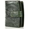Matador Marca Porta Monete Da Donna #VALENZA con Nobile Scatola Regalo, Lusso Borsellino Donna con protezione RFID, Portafoglio Grande con Molti Scomparti per Carte, Fiori Verde