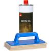 HPS Kährs Satin Olio 1lt con mano Pad titolare Pro - Set Parquet nachoelen incluso 4 x Pecora Wollpad -