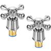 QUARKZMAN 2 Pezzi Manopola Rubinetto, Manopole Doccia, Maniglie Rubinetto a Croce in Lega Sostituzione per Cucina, Doccia, Vasca, Argento