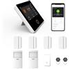 Mengshen Sistema di allarme intelligente WiFi Kit da 10 pezzi, include pannello di allarme touch screen da 4,3 Sensore per porte e finestre Sensore per ingresso Telecomando per campanello