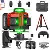 Vahlbeste Livella Laser con Treppiede,Livella Laser Autolivellante 360 con 2x4800mAh Batterie & Indicatore LED, 4X 360 °Livello Laser,16 Linee Laser Verde/APP/Telecomando/IP54 Impermeabile,Antipolvere