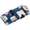 Waveshare Ethernet/USB HUB HAT per Raspberry Pi 4 B/3 B+/3A+/2B/Zero/Zero W/Zero WH, 1x RJ45 10/100M Ethernet Porta, 3x USB 2.0 Compatibile con USB 2.0/1.1
