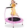 NUKied Trampolino per Bambini, ø96cm Mini Trampolino Pieghevole per Bambini con Manico Copertura Protettiva di Sicurezza Tappetino per Saltare per Interni/Esterni Maglione Rotondo per Rimbalzo Miglior Regalo
