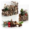 COM-FOUR® 6 decorazioni natalizie in un sacchetto con coni, ramoscelli e bacche - codette natalizie - set di artigianato - decorazioni per la tavola (6x Beutel: Zapfen. Zweige. Beeren)