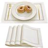 Aoztio Tovagliette Americane Lavabili Set di 4, 30x45 cm, Bianco Sporco