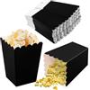 Daelesr 50 Pezzi Contenitori di Popcorn,4 Colori Piccolo Sacchetti Carta per popcorn,Scatole di popcorn Porta Pop Corn in Cartone,Cestino di Carta per Pop corn per Cinema Compleanno Festa Matrimoni (Nero)