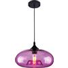 S-Cevada Lampadario a Sospensione in Vetro Colorato Vintage Industriale da 28 cm, Lampada da Soffitto Retrò Loft Bar E27, Luci da cucina sala da pranzo camera da letto (Viola)