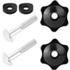 lasuroa 2 Manopole per Tosaerba con 2 Viti e 4 Rondelle, Kit di Manopole e Rondelle Bulloni per Tosaerba/Spazzaneve Toro 92-2260, 106-4161, 107-3844 (Nero)