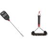 Weber 6750 - termometro Tascabile a Lettura istantanea, Nero, 3.2 x 10.8 x 5.0 cm & 12 Three-Sided Grill Brush