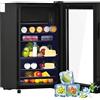 Generic Minifrigo da 76 l, congelatore da 6 l + frigorifero da 70 l, illuminazione a LED ripiani regolabili frigorifero da camera silenzioso raffreddamento a compressore 83 kWh/anno, nero