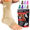 SS SLEEVE STARS Sleeve Stars Cavigliera Ortopedica per Distorsione - Cavigliera Sportiva, Rimedio Fascite Plantare e Tendine d'Achille, Fascia Elastica Caviglia con Cinturino per Uomo e Donna (singolo/beige)