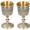Hapivida Calice Calice Vintage, Tazza di Vino in Bronzo Goffrato Mini Bicchieri da Vinos Tazza di Rame Reale Medievale Europea Vino per Bere Whisky Vodka Vinos Liquore (S*2)