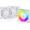ARCTIC P12 Pro A-RGB (White) - 3 Pezzi - Ventola Potente Premium, Ventola PWM 120 mm con Sdoppiatore per Cavi Y, 600-3000 rpm, 0 rpm <5% PWM, RGB digitale 5V, Cuscinetto Idrodinamico, a 4 Pin