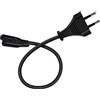 HuaLiSiJi Cavo Alimentazione TV Cavo C7 2.5A 250V Spina Euro Presa Gomito C7 90°Cavo 2x0.75mm² per PS4, PS5, TV, Laptop, Monitor, Stampante (Nero, 1.5m)