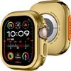 Amizee 2 in 1 Metallo Cover Compatibile con Apple Watch Ultra 3/2/1 49mm, Rigida PC Anti-Graffio Metallo Cornice con Copertura Posteriore Protezione Custodia per iWatch 49mm, Dorato