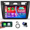 Rimoody 4G+64G Wireless Carplay Android 13 Autoradio 2 Din per Ford Fiesta Mk5 Mk VI 2002-2008 9 Pollici Autoradio con Android Auto GPS Navi WiFi Mirror Link Bluetooth FM/RDS/32 EQ/SWC Telecamera Posteriore