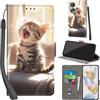 PHINIENLAND Cover per Honor 90 5G Case PU Pelle Custodia [Kickstand] [Chiusura magnetica] [Slot per Schede], Portafoglio Flip Custodia per Honor 90 5G,Gatto