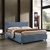 LettiPer IT - Letto Contenitore piazza e mezzo con Moderno Box Contenitore e Rete a Doghe in Legno Elegante Testiera Tessuto Imbottito SFODERABILE (160x190, senza materasso)
