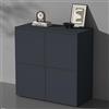 doporro Mobile Organizzatore Credenza Buffet in Legno con 4 Ante Push-to-Open e Soft-Close per Soggiorno, Sala da Pranzo o Ingresso, 76x36,4x76 cm Antracite opaco Schrank04