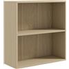 HOMCOM Libreria scaffale portaoggetti con 2 scomparti e ripiano regolabile, mobile portaoggetti per ufficio, soggiorno, camera da letto, 60 x 24 x 63 cm, effetto legno naturale
