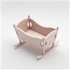 Quintrost Miniatura casa delle bambole, letto a dondolo per bambini, decorazione per la casa delle bambole, 1:12, letto simulato in legno, mini ornamento modello, giocattolo per mobili per bambole
